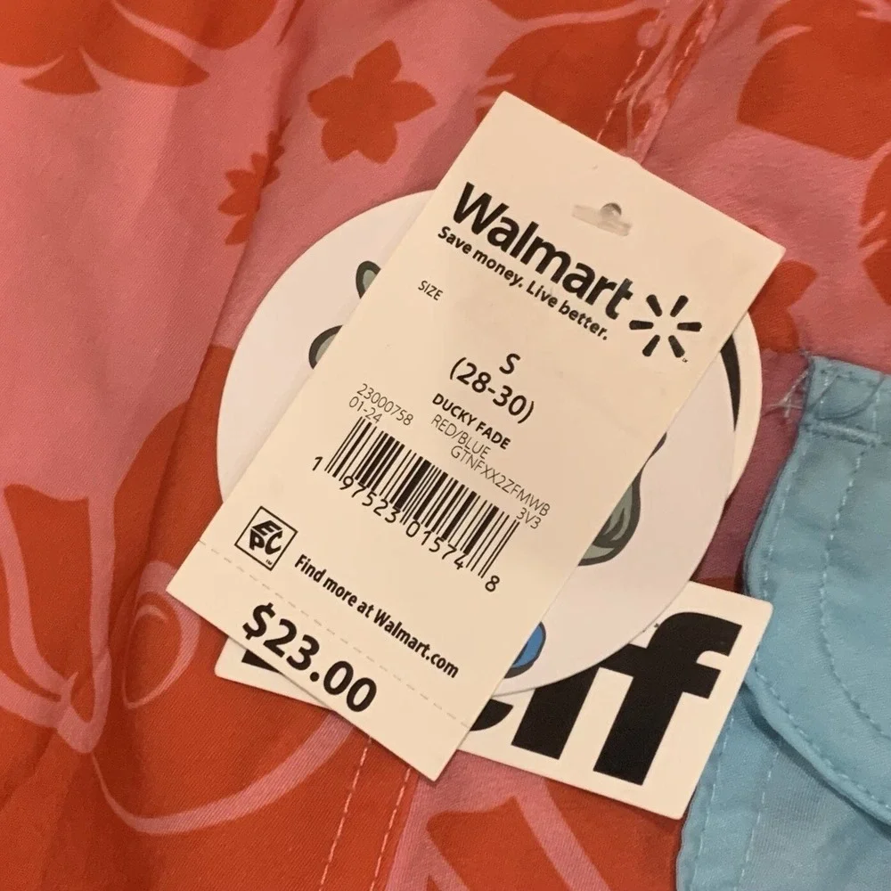 Neff Mens Graphic Ducky Life Swim Shorts Small 28-30 New with Tags Red Blue Nice